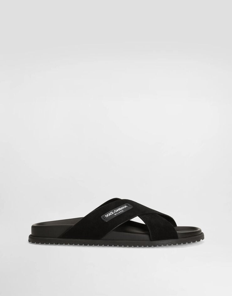Dolce & Gabbana صندل من جلد شامواه Black A80534A9R00