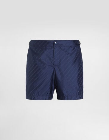 Dolce & Gabbana Bóxer de baño en jacquard con logo  M4A59TFJSDF