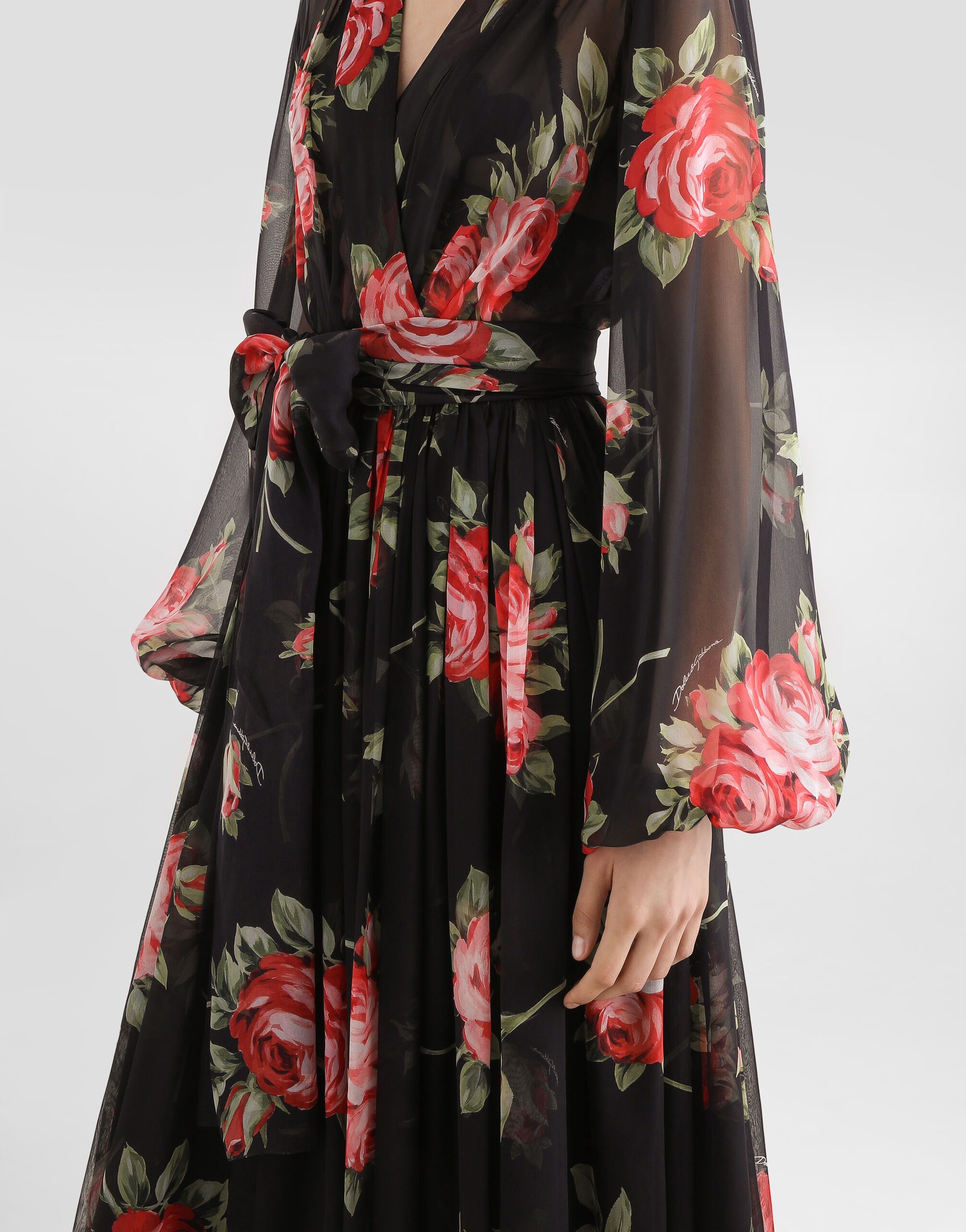 Multicolorのウィメンズ Rose bouquet-print chiffon dress