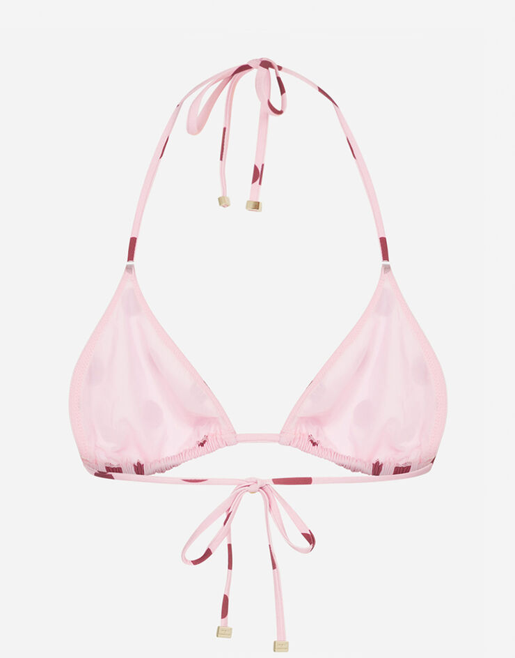 Dolce & Gabbana POLKA-DOT PRINT TRIANGLE BIKINI TOP ROSA O1A00JFSGSI