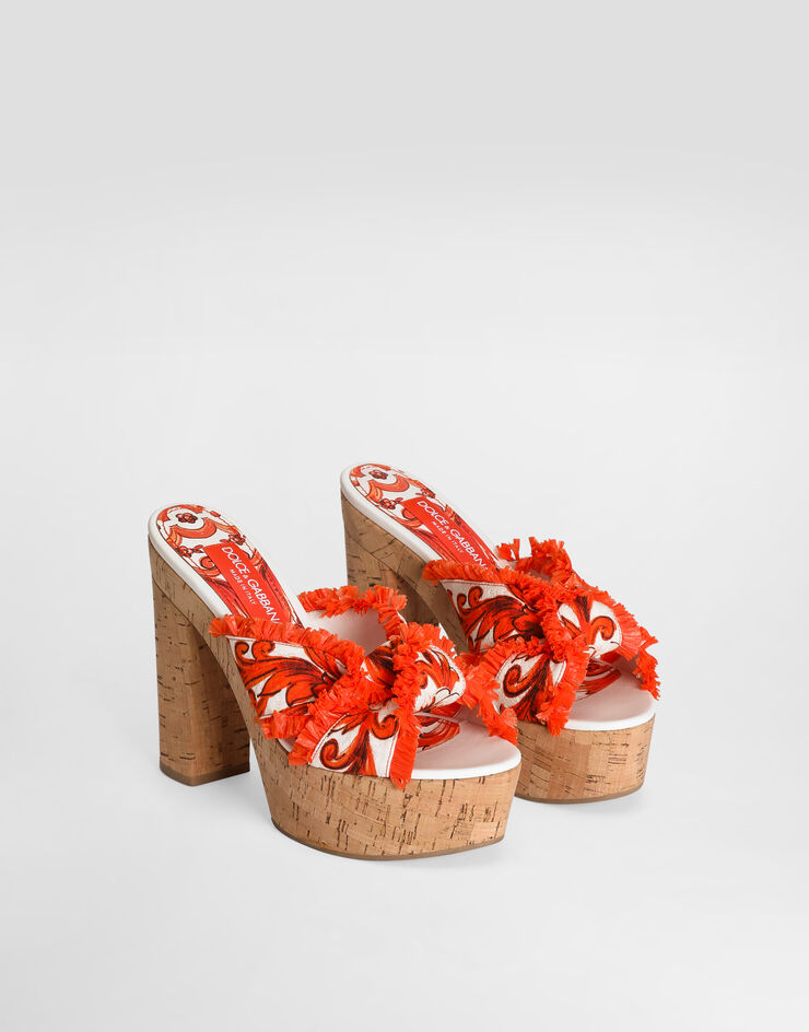 Dolce & Gabbana Majolica-print brocade clog sandals Dolce & Gabbana Majolica-print brocade clog sandals Multicolor CV0081A9AA4