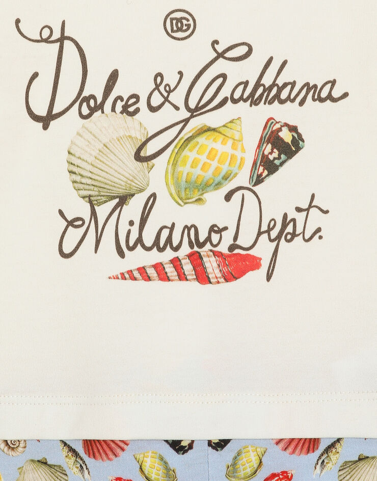 Dolce & Gabbana Shell-print short-sleeved jersey romper Multicolor L1JO2GG7PKE