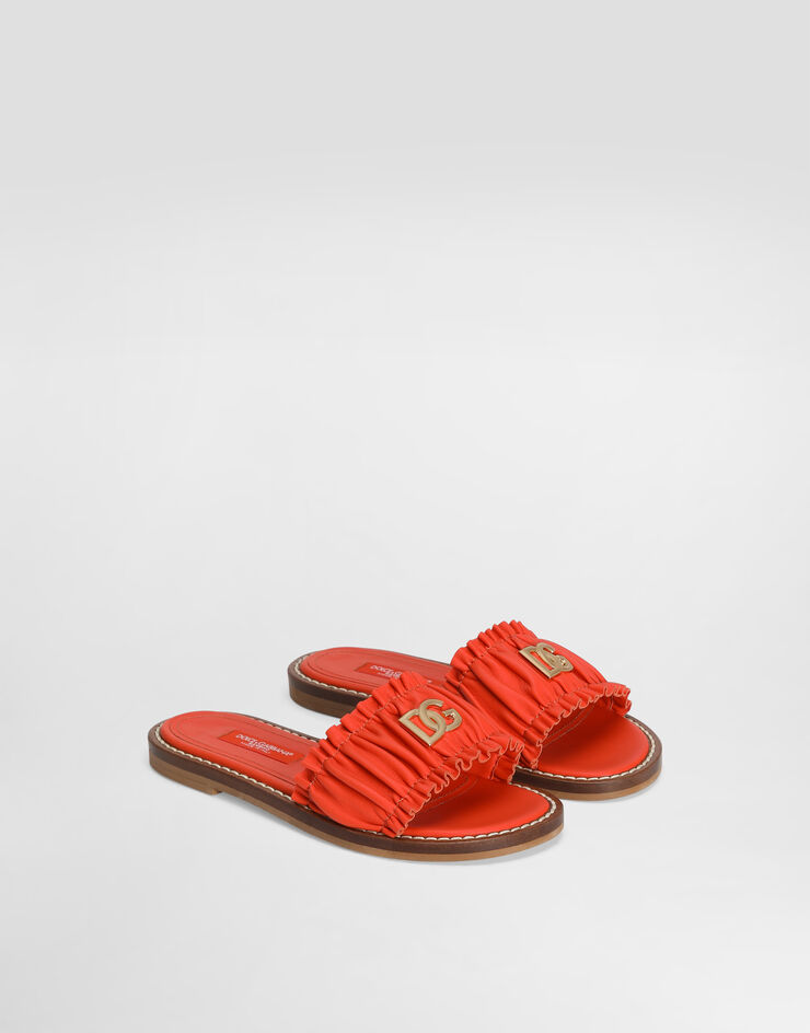 Dolce & Gabbana Flat nappa leather slippers Orange D11373A1850