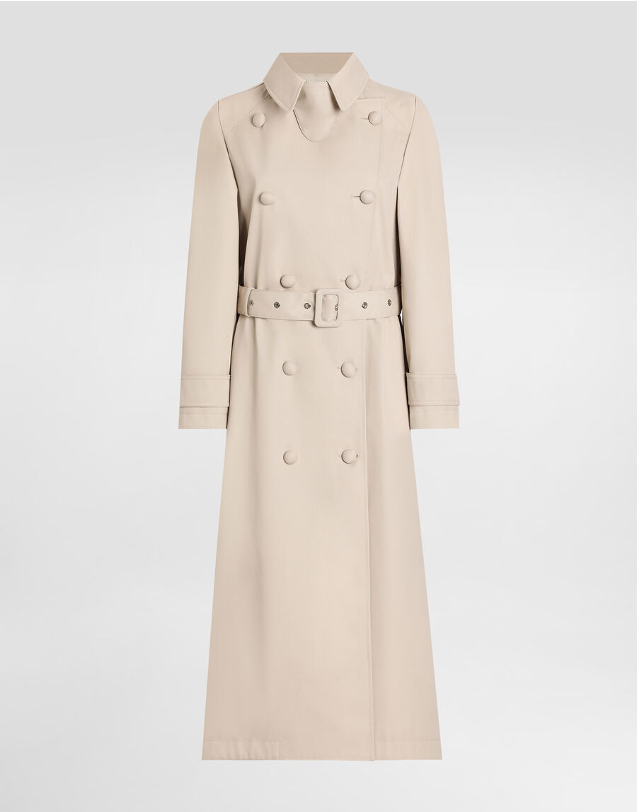 Cotton drill trench coat