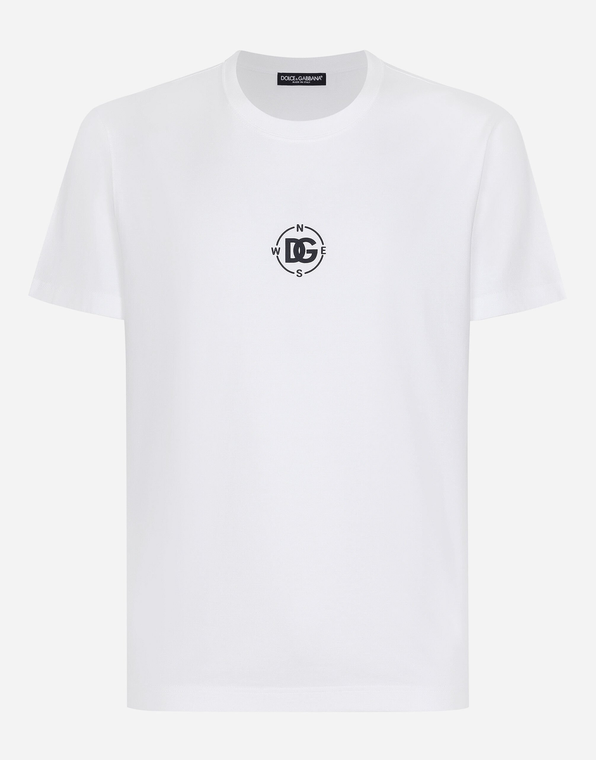 Dolce & Gabbana Short-sleeved cotton T-shirt with Marina print Multicolor G8PN9TG7NPZ