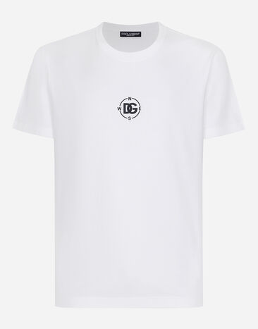 Dolce & Gabbana Short-sleeved cotton T-shirt with Marina print Multicolor G8PN9TG7NPZ