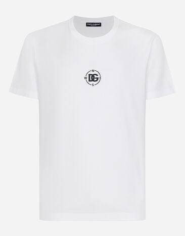 Dolce & Gabbana T-shirt manica corta in cotone stampa Marina Stampa G8PB8THI7Z2
