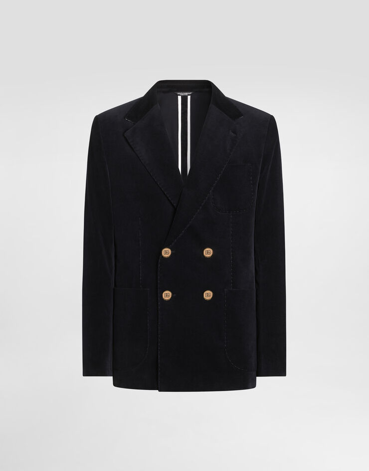Dolce & Gabbana Portofino double-breasted velvet jacket Dolce & Gabbana Portofino double-breasted velvet jacket Blue G2UQ5TFUWFK