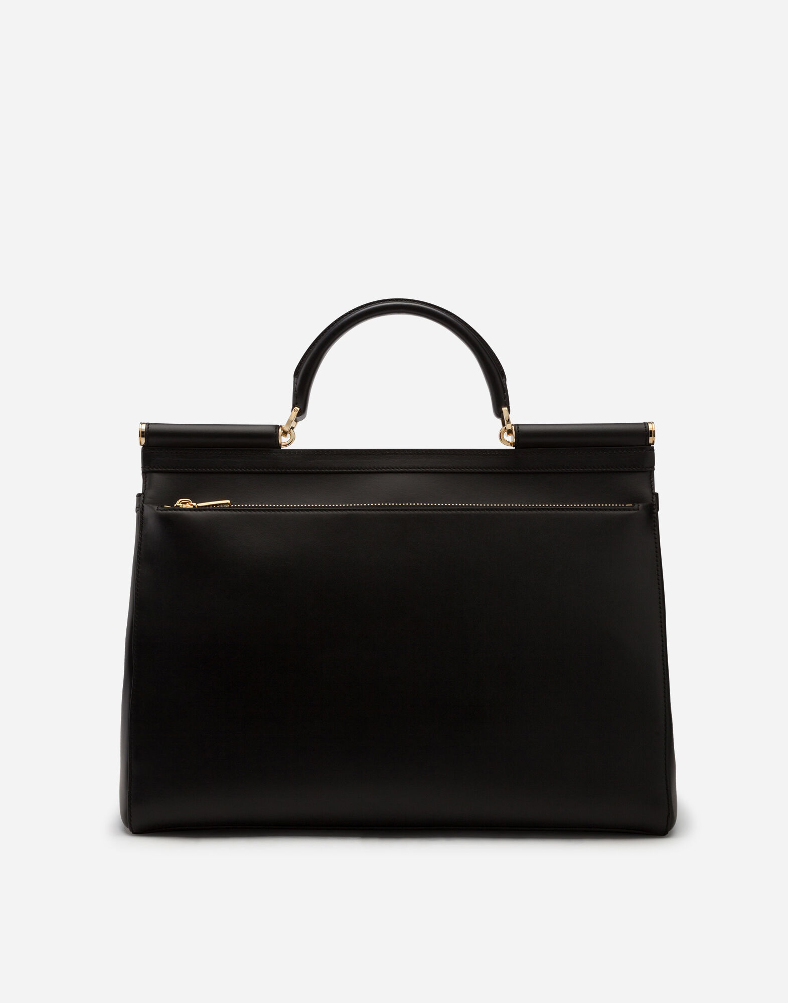 Calfskin Monreale travel bag with heat-stamped logo in BLACK for