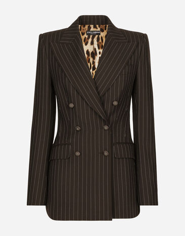 Dolce&Gabbana Double-breasted pinstripe wool Turlington jacket Multicolor F29QFTFR2ZT