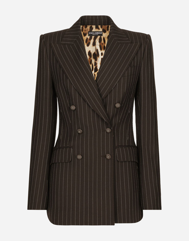 Dolce&Gabbana Double-breasted pinstripe wool Turlington jacket Multicolor F29QFTFR2ZT