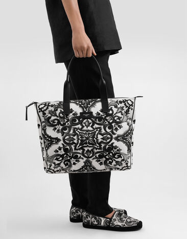 Dolce & Gabbana Majolica-print nylon shopping bag Multicolor BM2375AP613