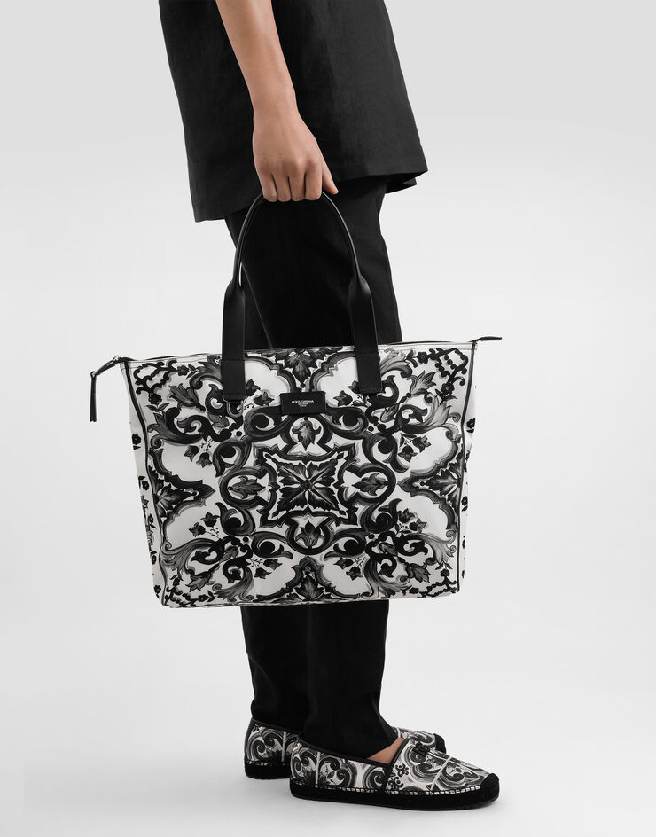 Dolce & Gabbana Majolica-print nylon shopping bag Multicolor BM2375AP613