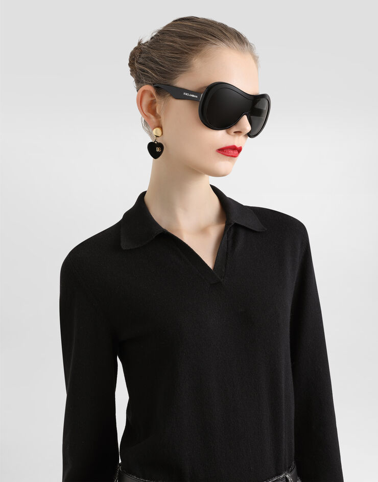 Dolce & Gabbana Cashmere polo pullover Black FXZ33ZJDVC2
