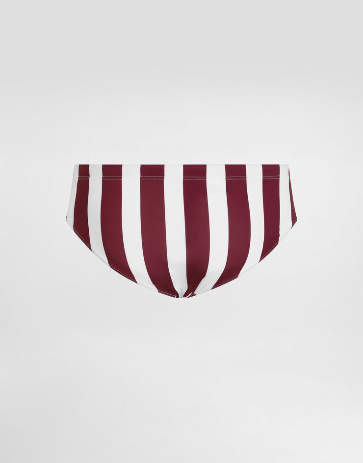 Dolce & Gabbana Badehose mit hohem Beinausschnitt im Streifenprint Mehrfarbig M4A09JFSGAQ
