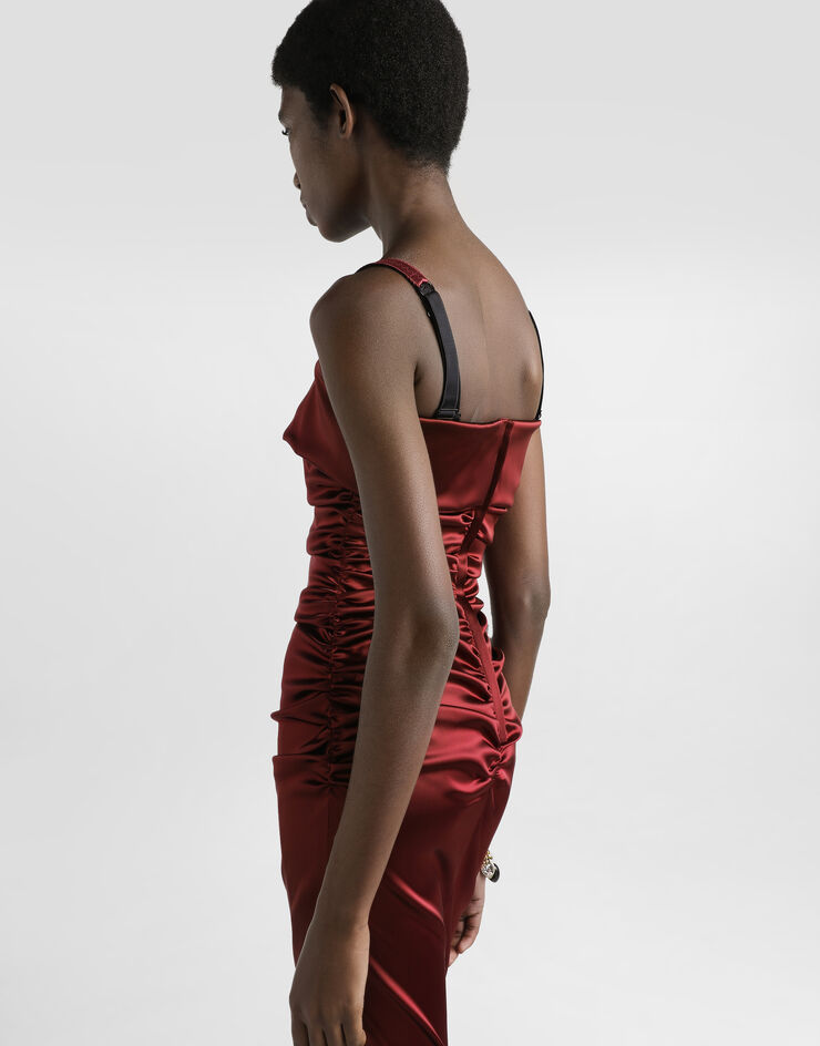 Dolce & Gabbana Dress in stretch satin Bordeaux F6TYJTFURAD