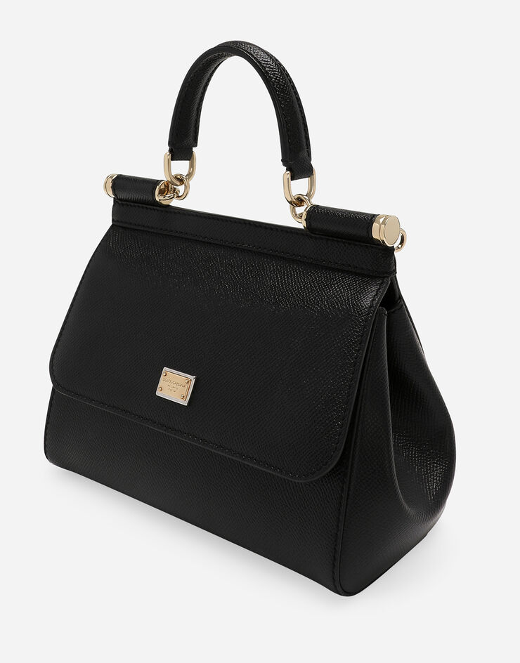 Dolce & Gabbana Сумка Sicily среднего размера с короткой ручкой ЧЕРНЫЙ BB6003A1001