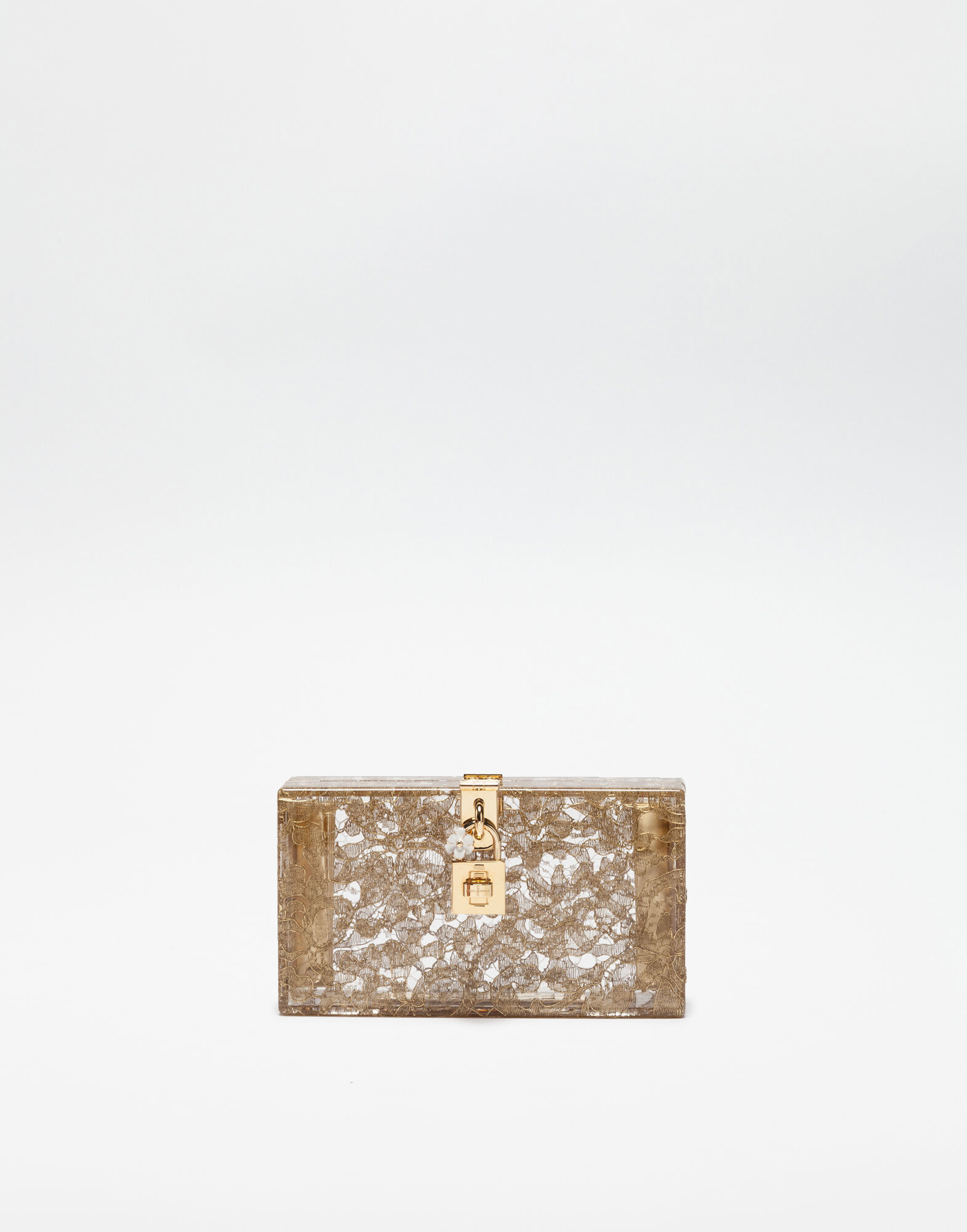 Pochette Dolce Box aus Plexiglas Pochettes Damen Dolce Gabbana