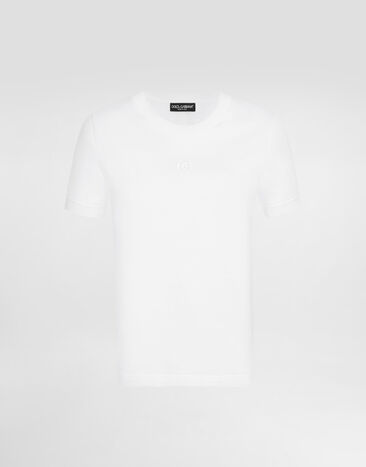 Dolce & Gabbana Camiseta de manga corta con bordado White F8N08ZGDC9C