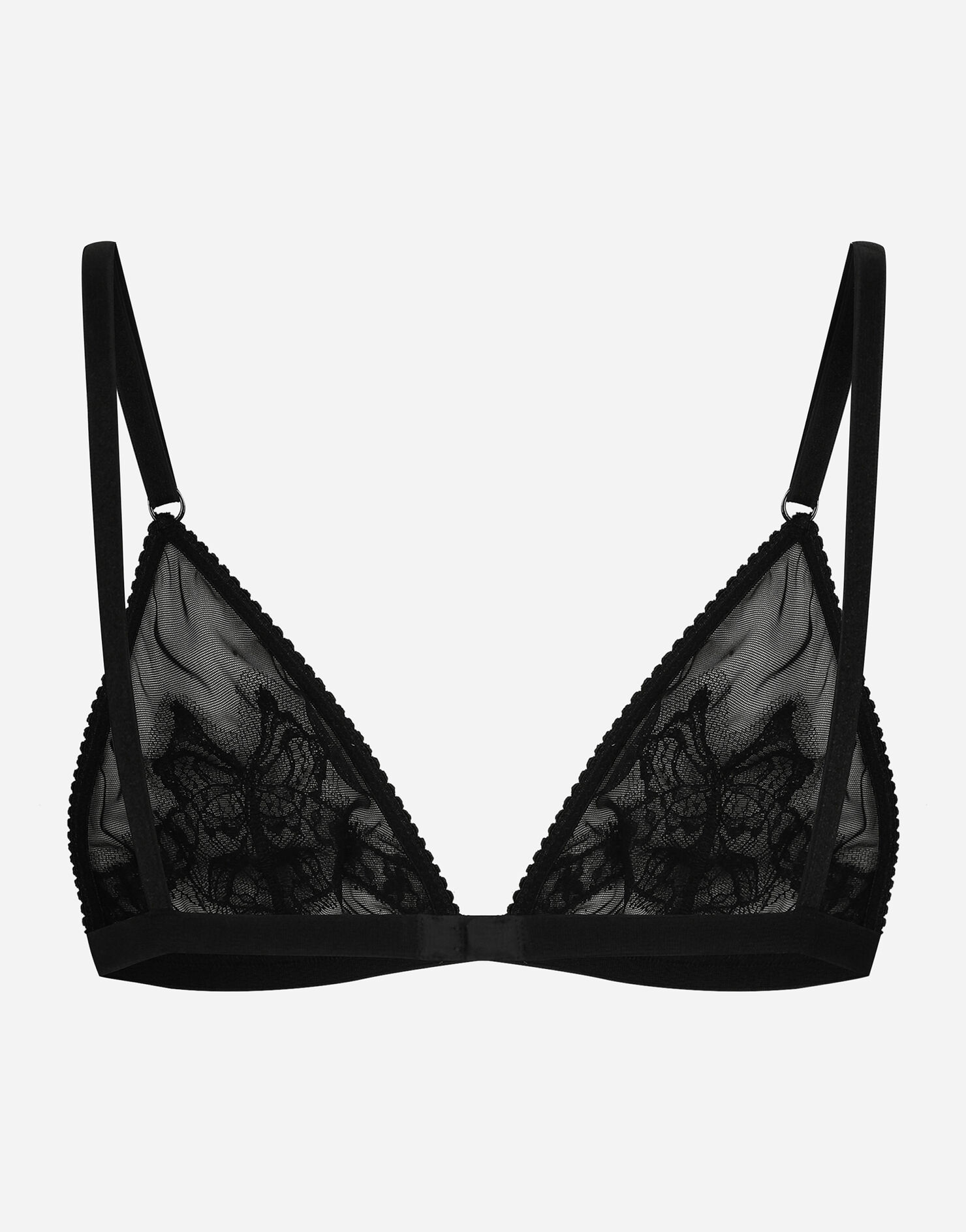 Lace and tulle soft-cup triangle bra in Black for Women | Dolce&Gabbana® US
