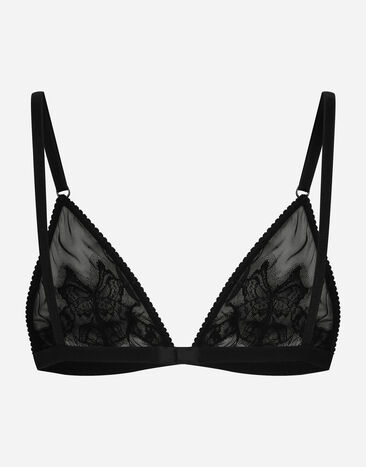 Dolce & Gabbana Lace and tulle soft-cup triangle bra Black O1A58TON02W