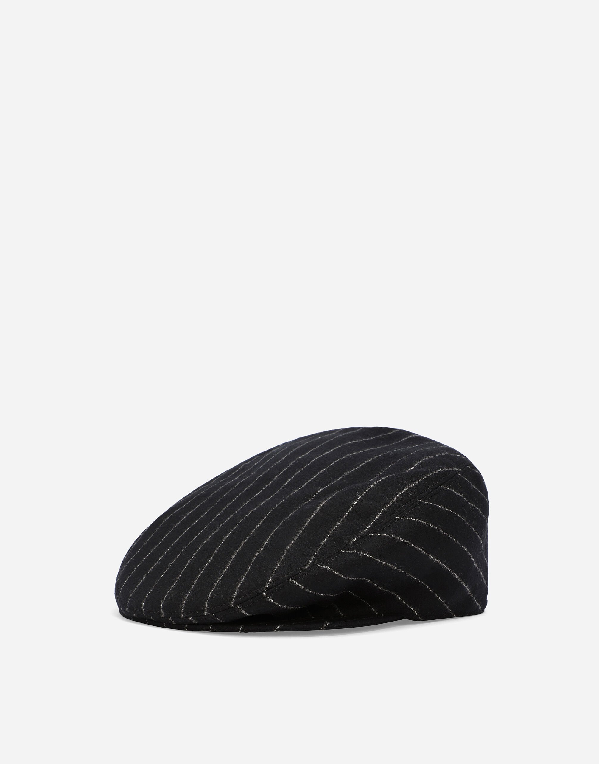 Dolce&Gabbana 细条纹羊毛扁帽 黑 BM2123AQ437