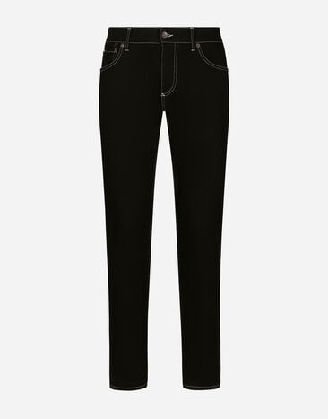 Dolce & Gabbana Jean slim en denim stretch noir Multicolore G5LI1DG8KP6