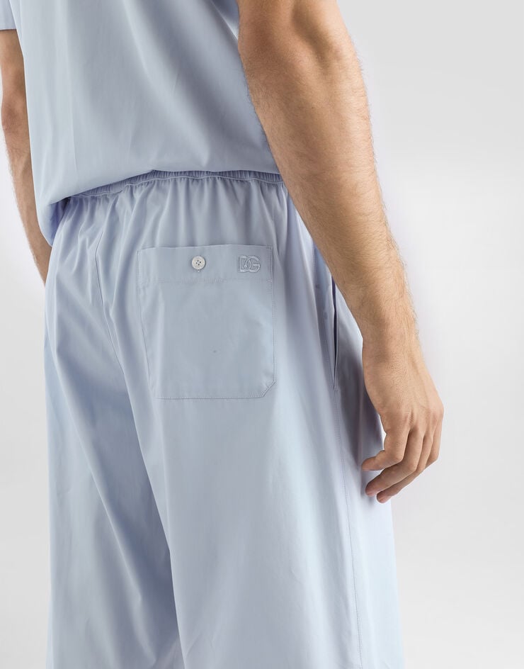 Dolce & Gabbana Cotton bermuda shorts with DG crossed embroidery Azure GV37AZGJ745