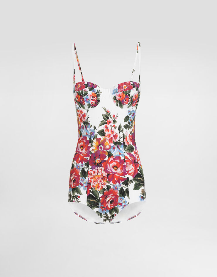 Dolce & Gabbana Flower bouquet-print balconette one-piece swimsuit Multicolor O9A13JON0EH