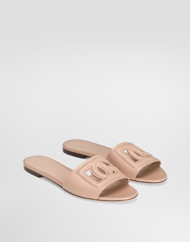 Dolce & Gabbana Calfskin slides with DG logo Dolce & Gabbana Calfskin slides with DG logo Pale Pink CQ0436AY329