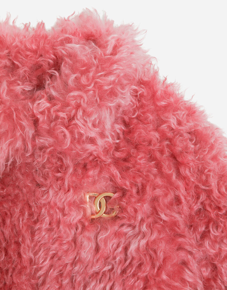 Dolce & Gabbana Jacke aus Mohairfell mit DG-Logo Rosa L5JBQ7G7N1R
