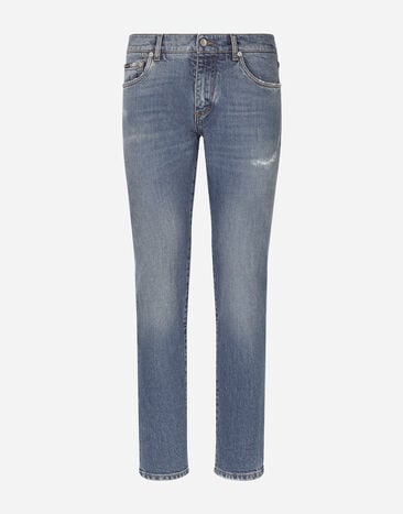 Dolce & Gabbana Slim fit stretch denim jeans with subtle abrasions Blue GP04GDG8KJ1