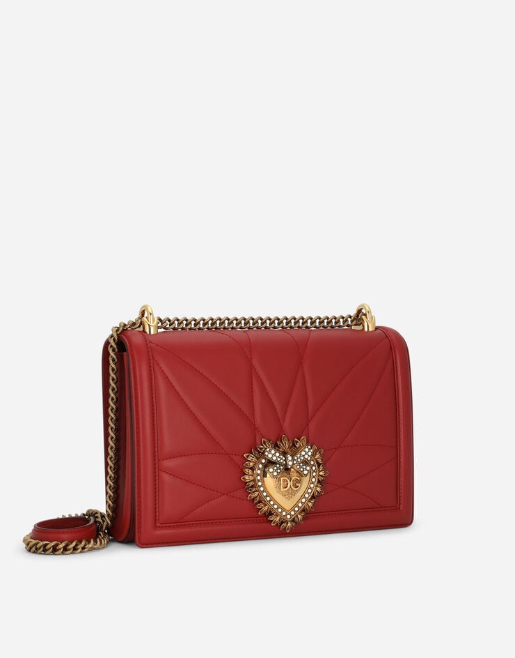 Dolce & Gabbana Large Devotion bag in quilted nappa leather ROJO AMAPOLA BB6651AV967