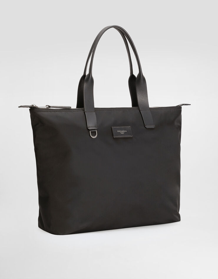 Dolce & Gabbana Shopping nylon and smooth calfskin Black BM2375AN421