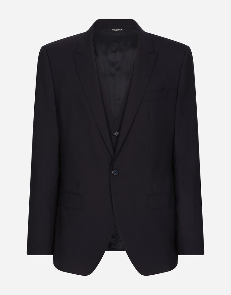 Dolce & Gabbana Stretch wool three-piece Martini-fit suit Dolce & Gabbana Stretch wool three-piece Martini-fit suit Blue GK97MTFUBEC