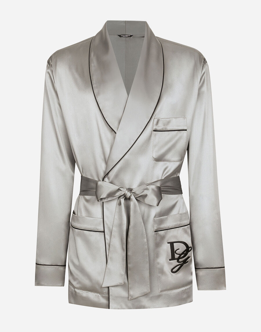 Silk satin robe