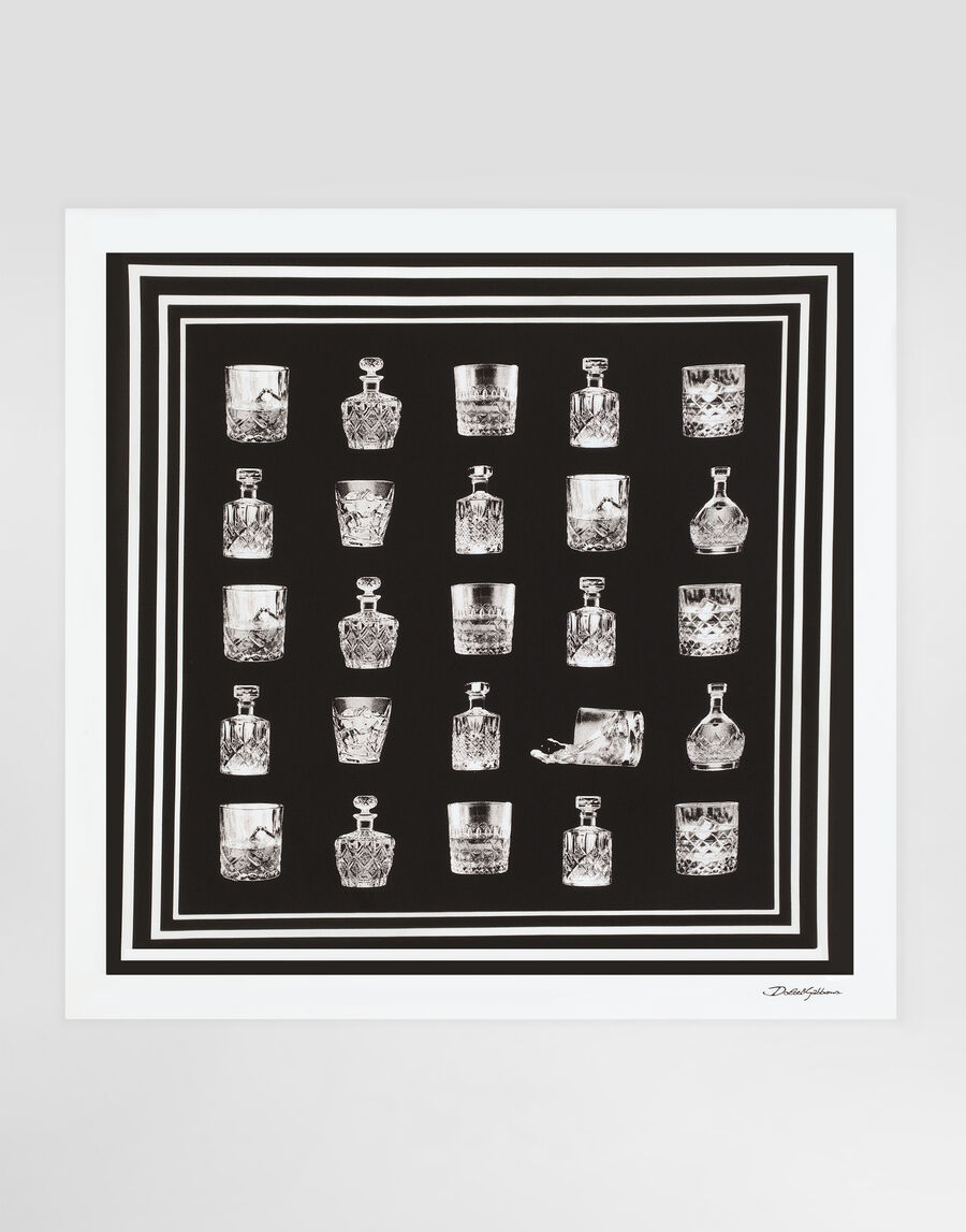 Silk scarf with liquor print