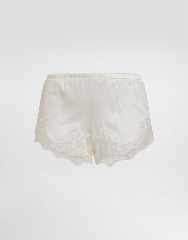 Dolce & Gabbana Shorts in satin with lace White O3A02TFUAD8