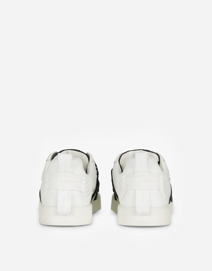 Dolce & Gabbana Portofino light sneakers in rubber calfskin BIANCO/NERO DA0783AX053