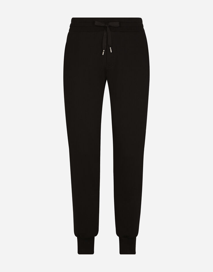 Dolce & Gabbana Jersey jogging pants with DG embroidery Black GVF6AZG7D6B