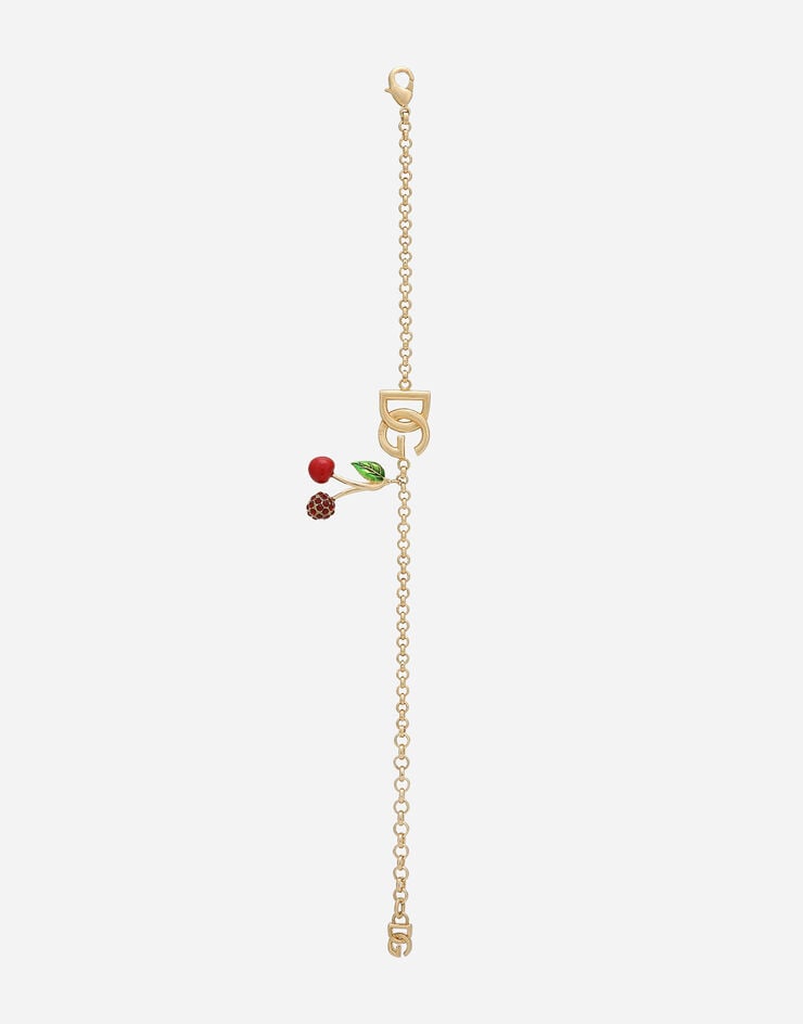 Dolce&Gabbana Bracelet with DG logo and cherry charms Gold WBP6C1W1111