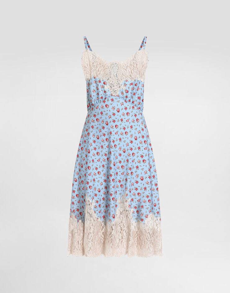 Dolce & Gabbana Small rose-print habotai dress Multicolor F60F7TIS10J