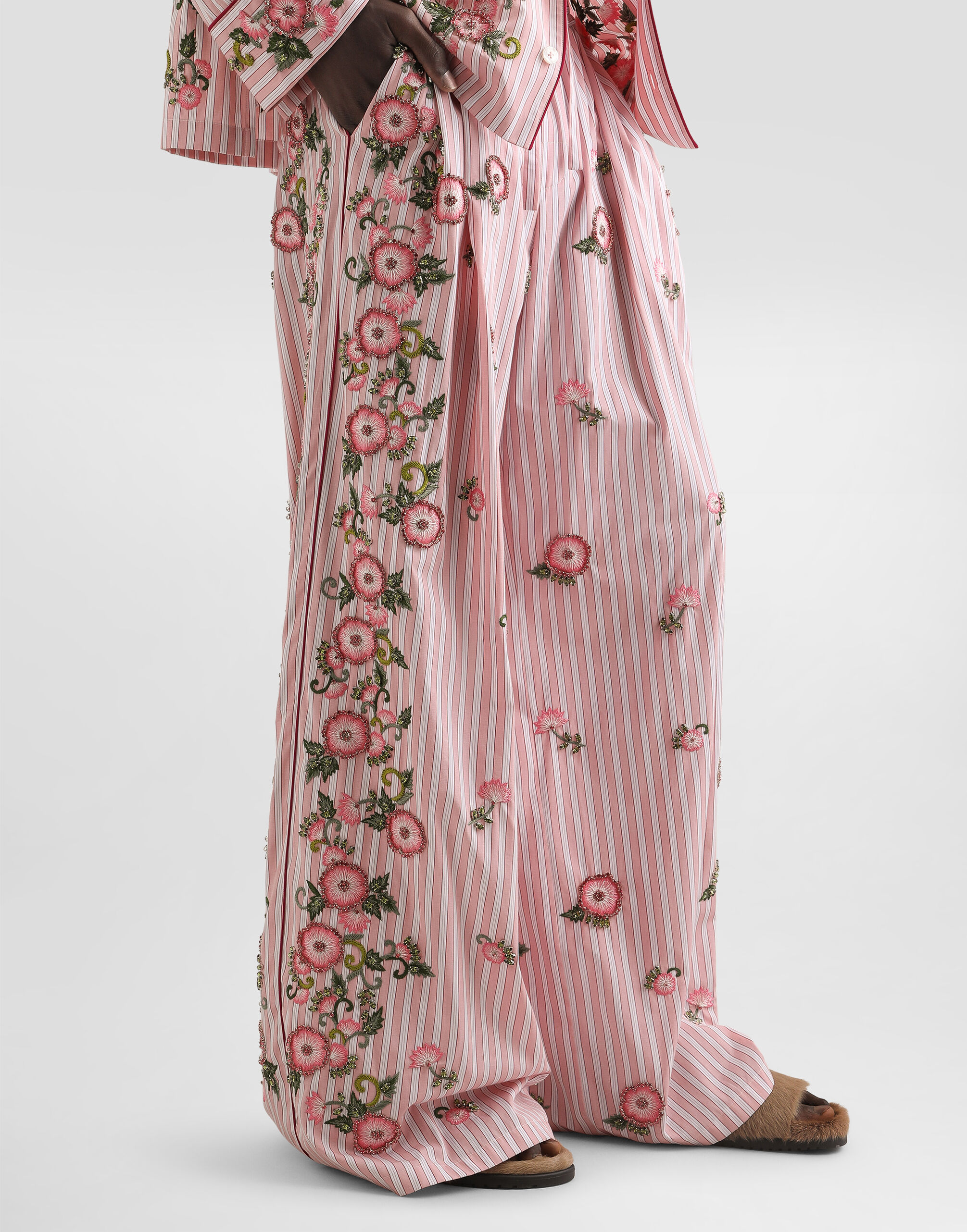 Vanity trousers with embroidery in Multicolor for Men | Dolce&Gabbana®