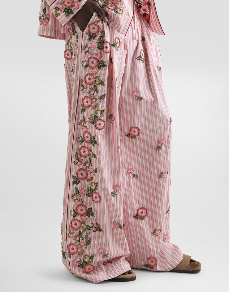 Dolce & Gabbana Vanity trousers with embroidery Multicolor GP1N9ZGK187