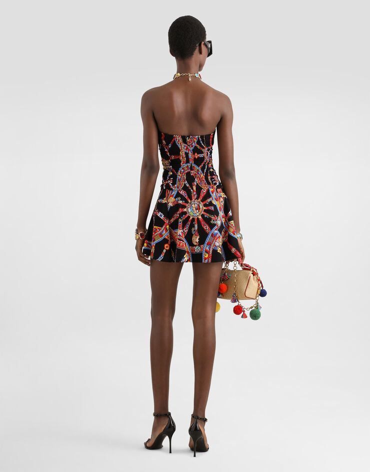 Dolce & Gabbana Carretto-print charmeuse mini dress Multicolor F616PTIS136