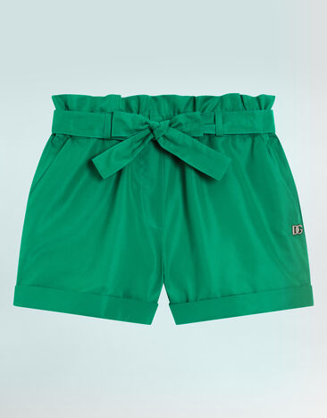 Dolce & Gabbana 5-Pocket-Shorts aus Popeline mit DG-Logo Grün L53Q38FUM4G