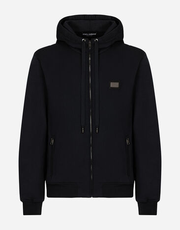 Dolce & Gabbana Cotton jersey hoodie Black M1A06TFUAD8