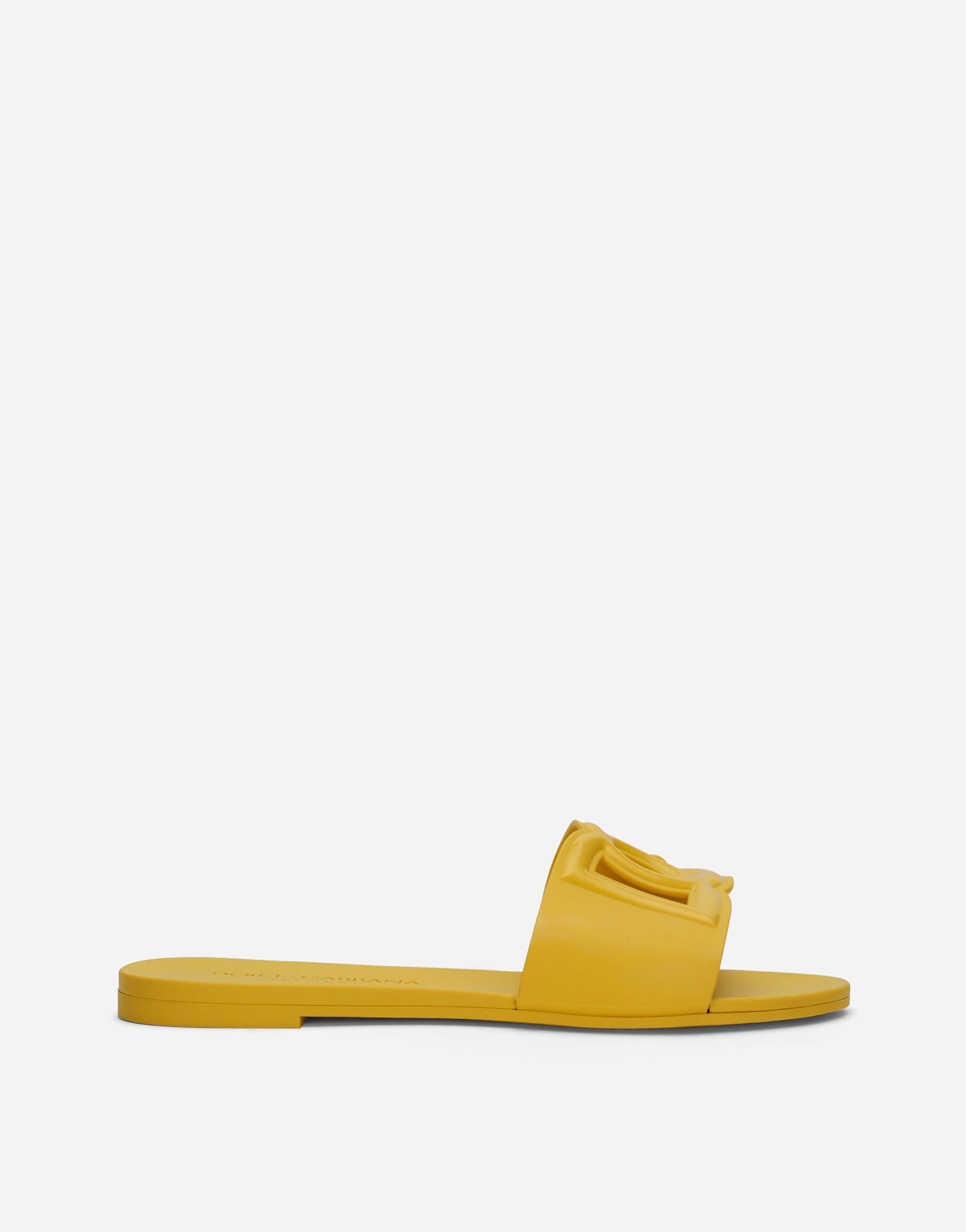 Dolce & Gabbana Rubber beachwear sliders Yellow CR1648AR848