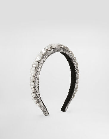 Dolce & Gabbana Floral jacquard headband with embroidery Multicolor FY366ZGDDDM