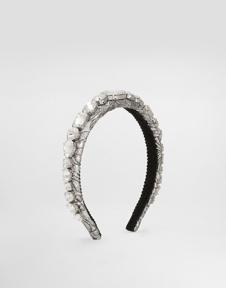 Dolce & Gabbana Floral jacquard headband with embroidery Multicolor FY366ZGDDDM